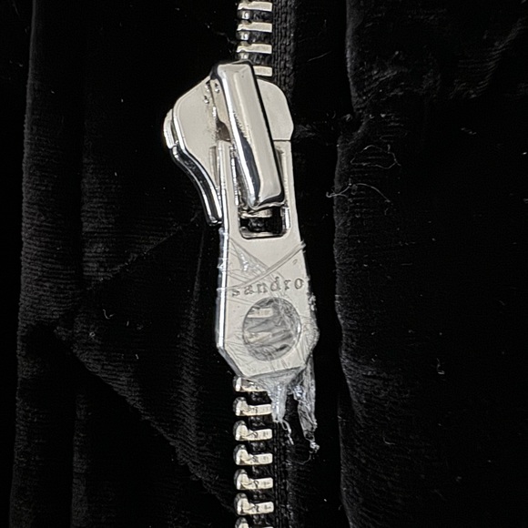 NWOT Sandro Padded Velvet Down Jacket - Picture 6 of 13